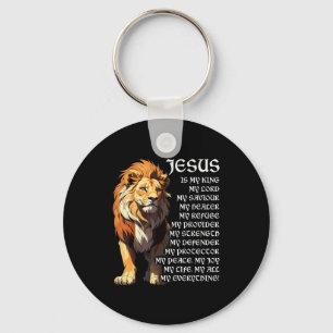 Llavero León Cristiano Jesús Es Mi Rey, Dios, Señor, Y Sa