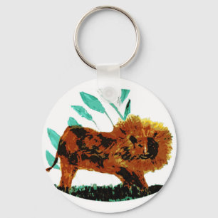 Llavero León de arte de vida silvestre Big Cat