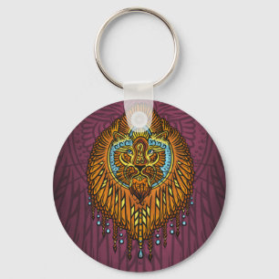Llavero León de espíritu real   Ornate Tribal Mandala Roar