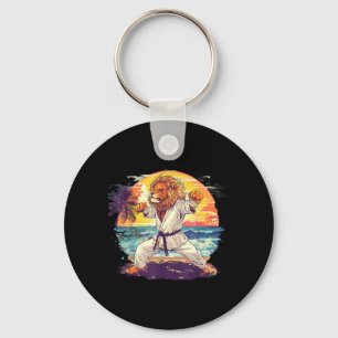 Llavero León de Karate Playa Puesta de sol Kickboxing Taek
