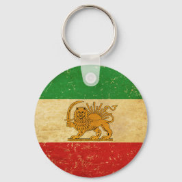Llavero León de la bandera de Irán y Shah sol de la cadena