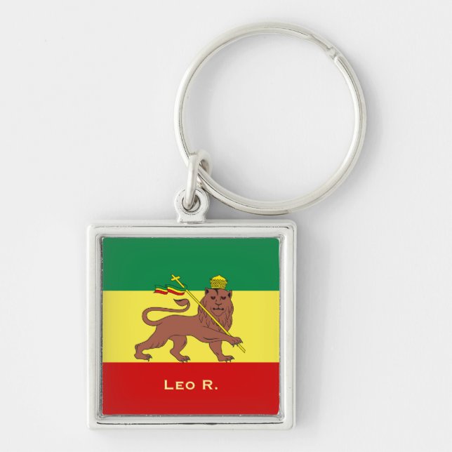 Llavero León del reggae de Rasta de Judah (Frente)