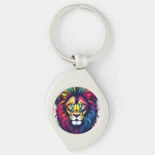 Llavero León vibrante multicolor