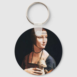 Llavero Leonardo Da Vinci Lady con una cadena de clave de