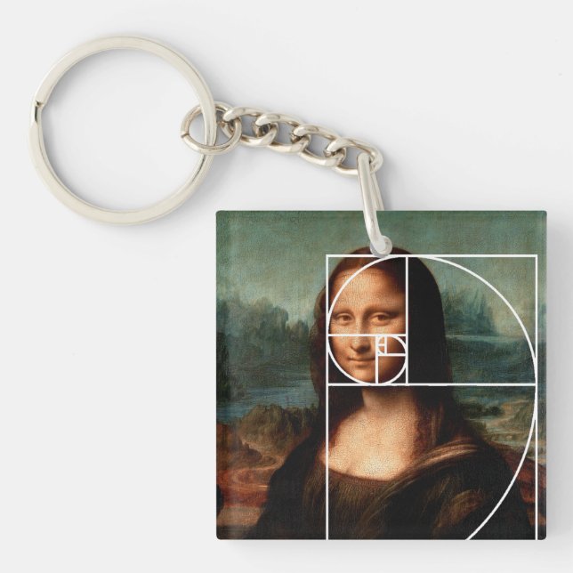 Llavero Leonardo da Vinci Mona Lisa Fibonacci Sequence (Frente)