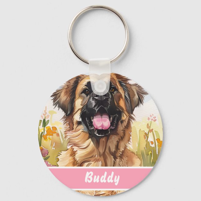 Llavero Leonberger Dog Tag – Custom Info (Anverso)