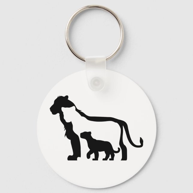 Llavero Leones blancos y negros (Anverso)