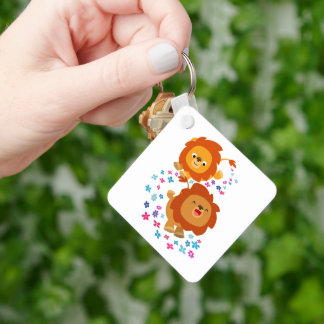 Llavero Leones Personalizados Cutos En La Cadena Keychain 
