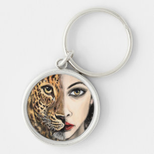 Llavero Leopard Chica Face Fantasy Keychain