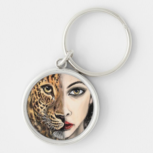 Llavero Leopard Chica Face Fantasy Keychain (Frente)