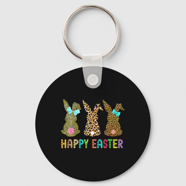 Llavero Leopard Easter Bunny Rabbit Trio Cute Easter Day (Anverso)