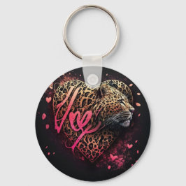 Llavero Leopard Heart Love Graffiti Art                   