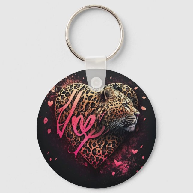Llavero Leopard Heart Love Graffiti Art                    (Anverso)