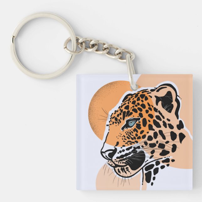 Llavero Leopard Keychain - Wildlife Animal Art (Frente)