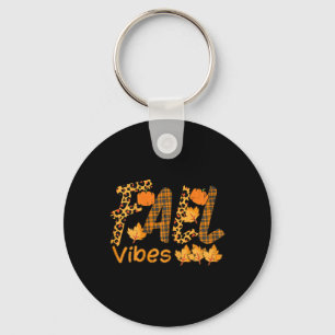 Llavero Leopard Plaid Fall Vibe Autumn Thankending Women