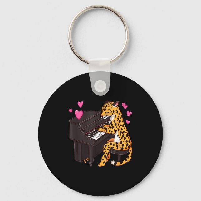 Llavero Leopard Playing Ano Valentines Day Funny Leopard  (Anverso)