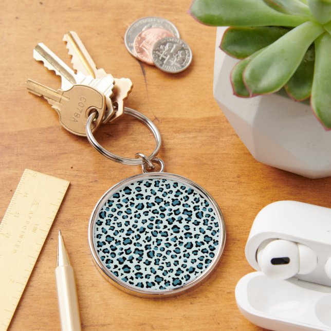Llavero Leopard Print, Leopard Spots, Blue Leopard (Escritorio )