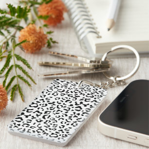 Llavero Leopard Print, Leopard Spots, Negro Y Blanco