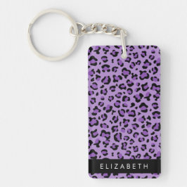 Llavero Leopard Print, Spots, Purple Leopard, tu nombre