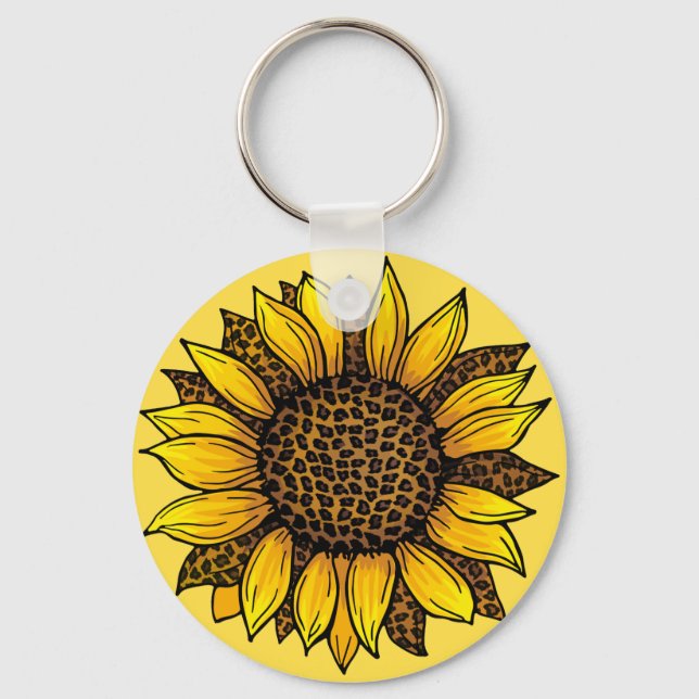 Llavero Leopard Print Sunflower (Anverso)