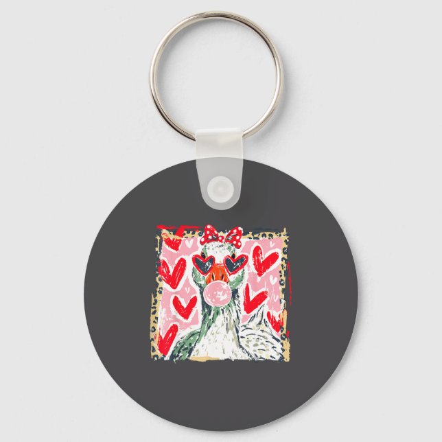 Llavero Leopard Valentine's Day Goose Cute Animal Couple M (Anverso)