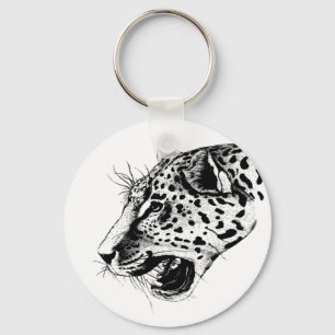 Llavero Leopardo Blanco Y Negro