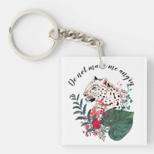 Llavero Leopardo, bozal leopardo, floral, botánica,