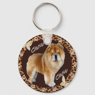 Llavero Leopardo Chow Chow con papel pintado