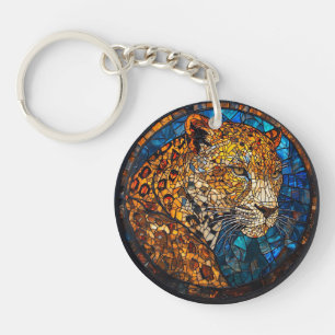 Llavero Leopardo con tonos cálidos y fríos
