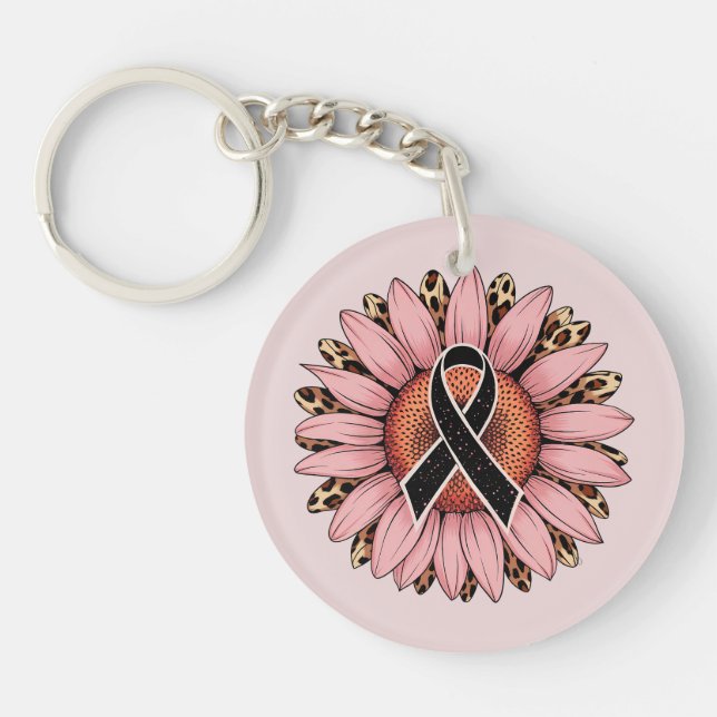 Llavero Leopardo del girasol y de la cinta de opciones (Frente)