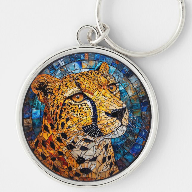 Llavero Leopardo en Colores Vibrantes (Frente)