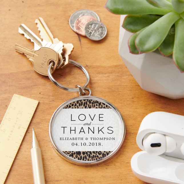 Llavero Leopardo Print, Spots, Brown Leopard, Boda (Escritorio )