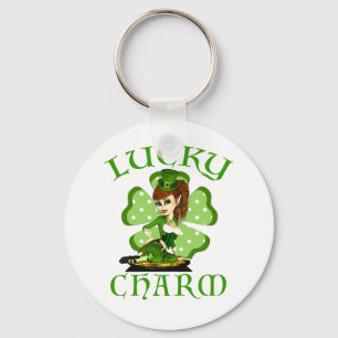 Llavero Leprechaun Chica Lucky Charm Keychain