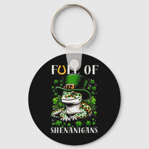 Llavero Leprechaun Trébol de hoja Lagartos leopardos St Pa
