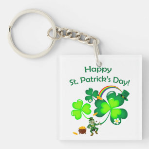 Llavero Leprechaun y Shamrock