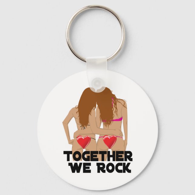 Llavero Lesbian Together We Rock (Anverso)