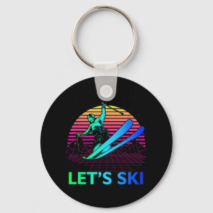 Llavero Let Is Ski Colorful Vintage Invierno