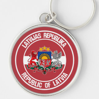 Llavero Letonia redonda Emblema