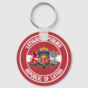Llavero Letonia redonda Emblema