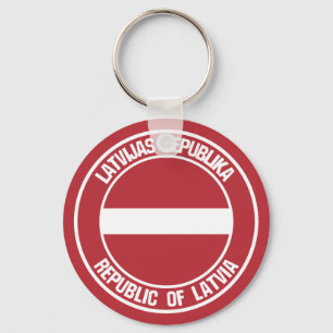 Llavero Letonia redonda Emblema