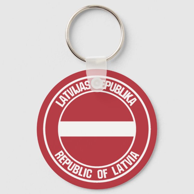 Llavero Letonia redonda Emblema (Anverso)