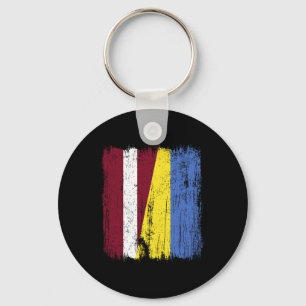 Llavero Letonia Ucrania Media Bandera Letona Herencia Ucra