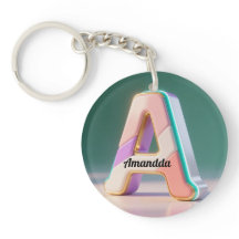 Letra A de Monograma 3D Pastel Geométrico