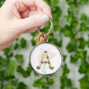 Llavero Letra A Keychain De Flor