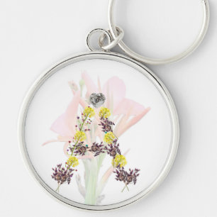 Llavero Letra A Keychain De Flor