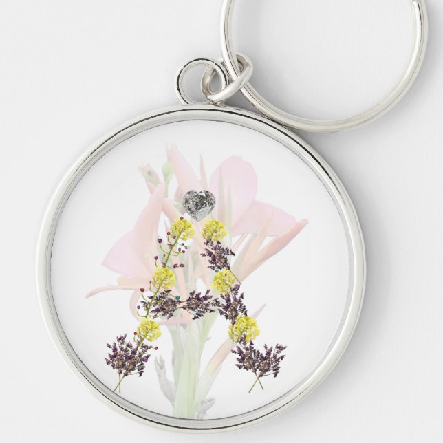 Llavero Letra A Keychain De Flor (Frente)