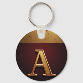 Llavero Letra A Monograma Dorada Con Metal Goteante