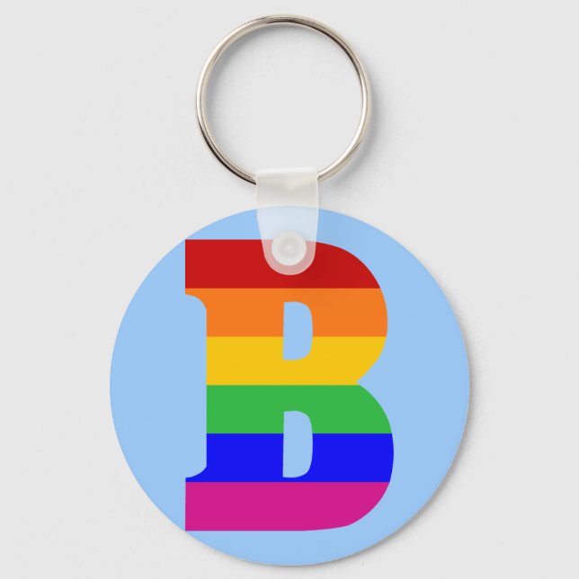 Llavero Letra arco iris B (Anverso)