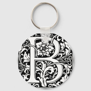 Llavero Letra B Monograma medieval Vintage Inicial