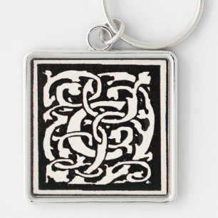Llavero Letra C Art Nouveau Monograma Vintage